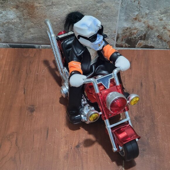 Motorcycle Monster Animated Figure Bad Moon Rising Biker Skeleton Halloween - Picture 4 of 16